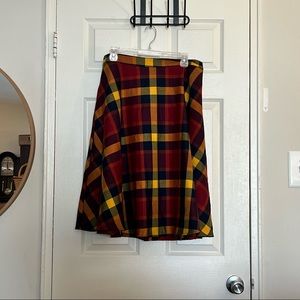 Plaid A-Line Skirt